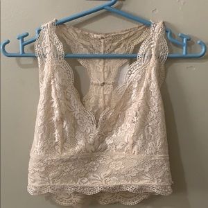 Cream lace bralette